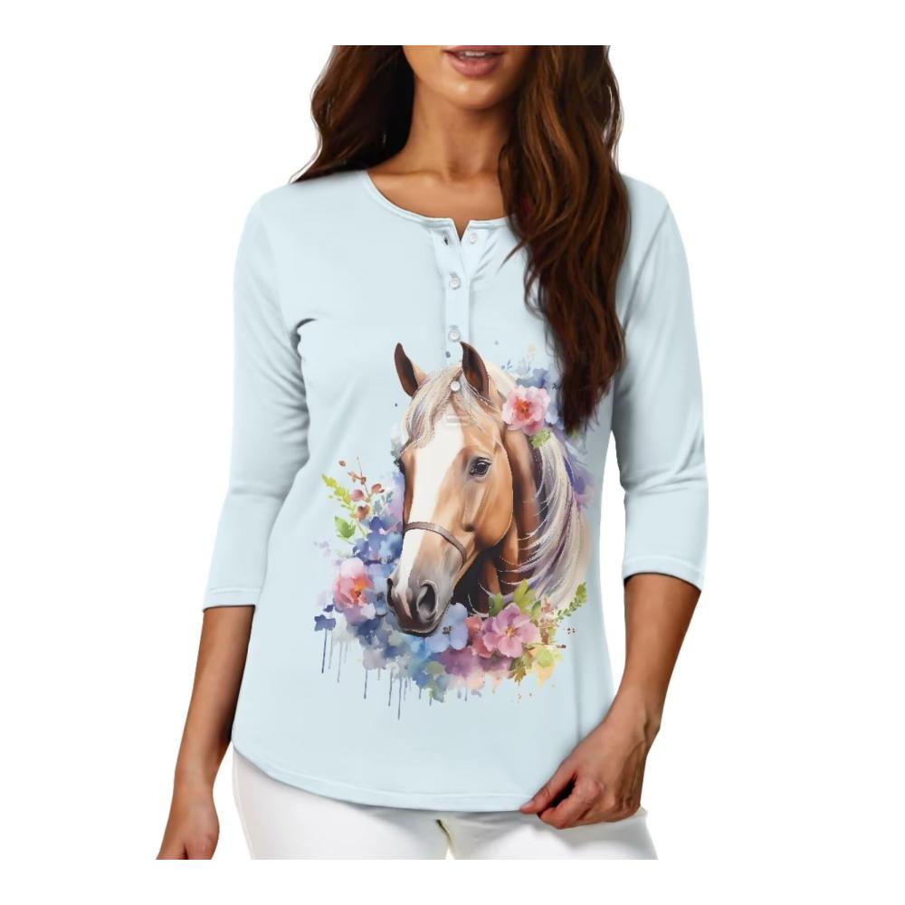 Blaues Pferd, Blumenmuster