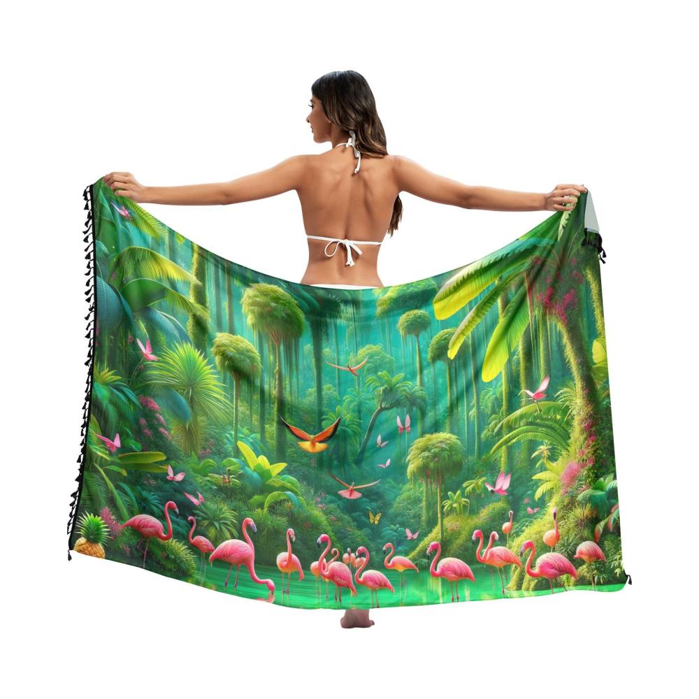 Tropischer Dschungel, Flamingos, Schmetterlinge