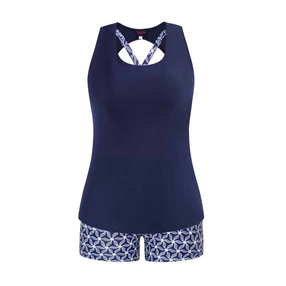 Navyblau Geometrische Blume