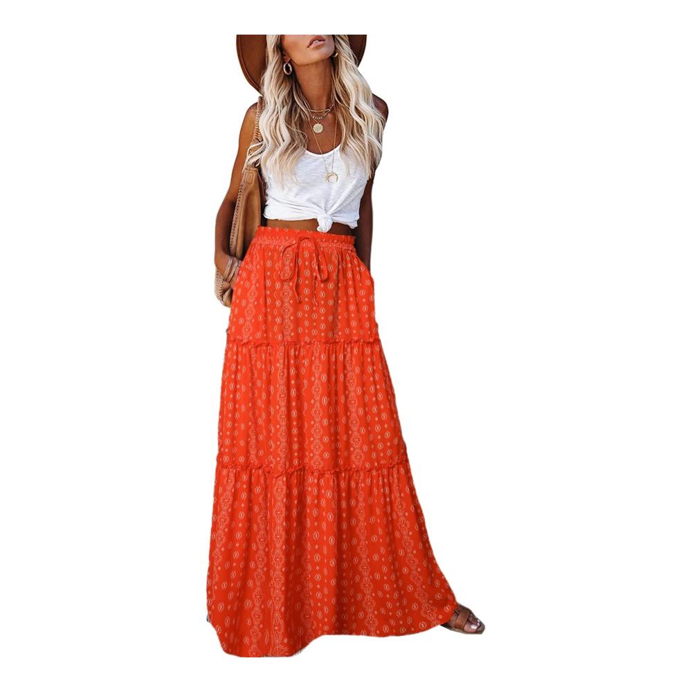 Blumenmuster in Rh-orange